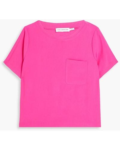 GOOD AMERICAN T-shirt aus webstoff - Pink
