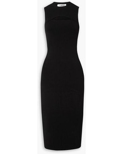 Victoria Beckham Vb Body Cutout Stretch-knit Midi Dress - Black