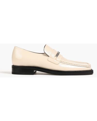 Martine Rose Chain-embellished Patent-leather Loafers - White