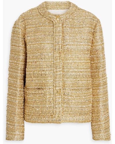 Valentino Garavani Embellished Bouclé-tweed Jacket - Natural