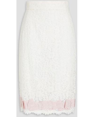 Dolce & Gabbana Scalloped Corded Lace Skirt - White