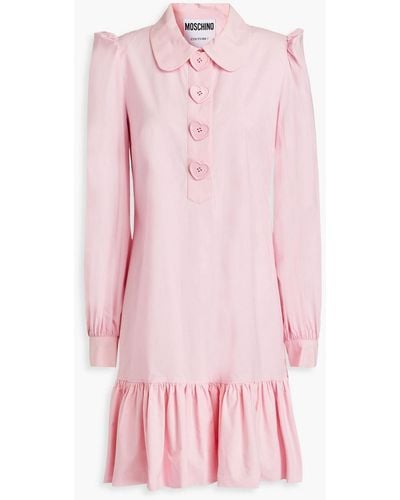 Moschino Cotton-blend Poplin Mini Shirt Dress - Pink