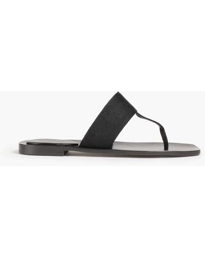 Rodebjer Roza Leather-trimmed Canvas Sandals - Black