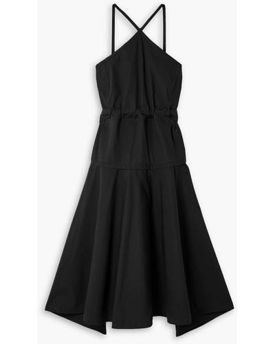 Proenza Schouler Tiered Cotton-blend Poplin Midi Dress - Black