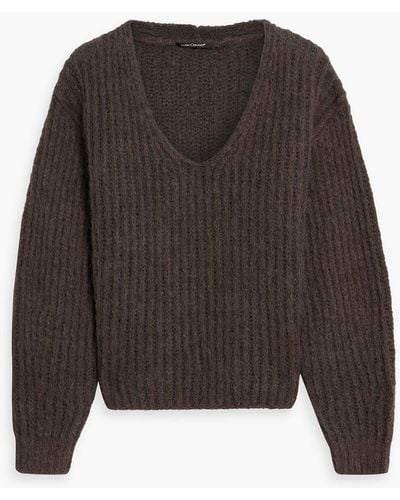 Luisa Cerano Brushed Ribbed Alpaca-blend Sweater - Brown