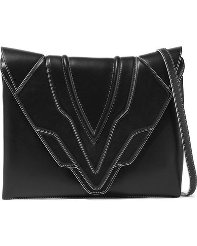 Elena Ghisellini Pochette Fatale Embossed Leather Shoulder Bag - Black