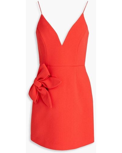 Rebecca Vallance Ally Bow-embellished Crepe Mini Dress - Red