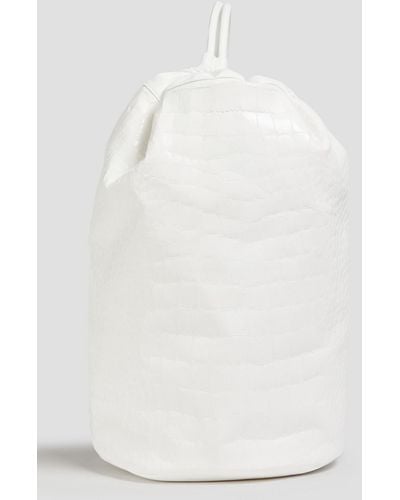MM6 by Maison Martin Margiela Faux Croc-effect Leather Backpack - White