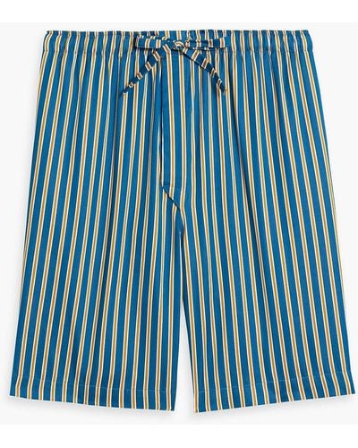 Derek Rose Long-length Striped Swim Shorts - Blue