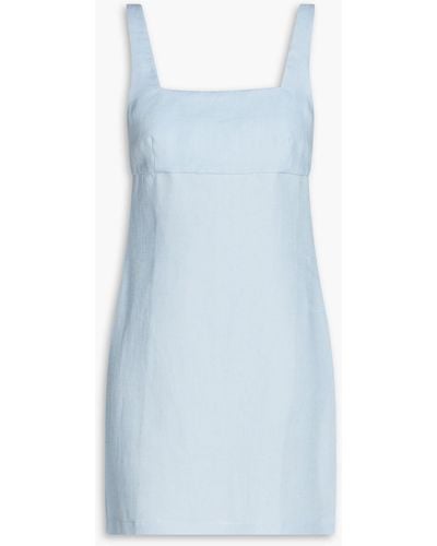 Bondi Born Marabella Linen Mini Dress - Blue