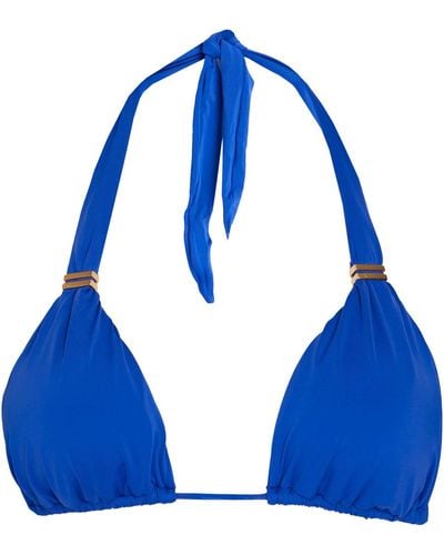 ViX Bia Embellished Triangle Bikini Top - Blue