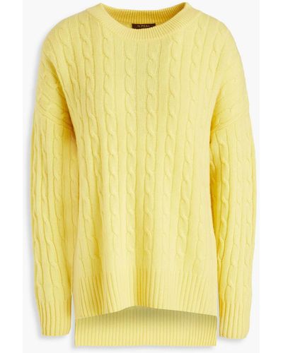 N.Peal Cashmere Cable-knit Cashmere Sweater - Yellow