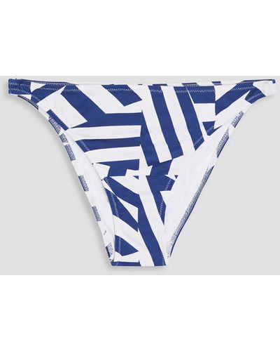 Solid & Striped Printed Low-rise Bikini Briefs - Blue