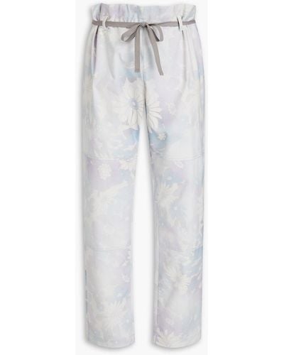 Jacquemus Pigiami Floral-print Cotton-blend Trousers - White