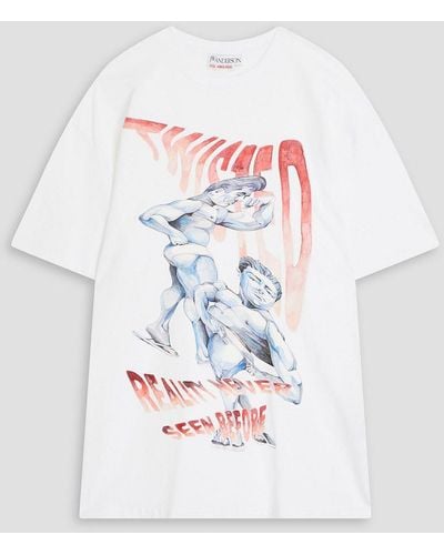 JW Anderson Printed Cotton-jersey T-shirt - White