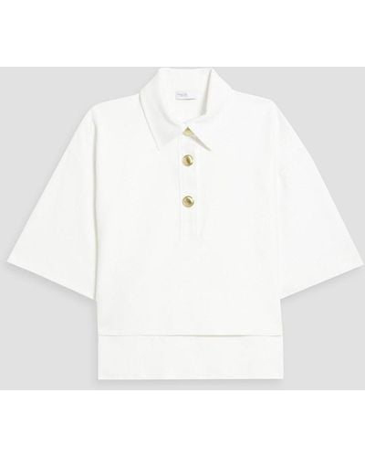 Rosetta Getty Oversized Cropped Cady Polo Shirt - White