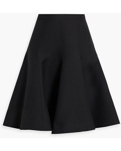 Valentino Garavani Flared Wool And Silk-blend Mini Skirt - Black