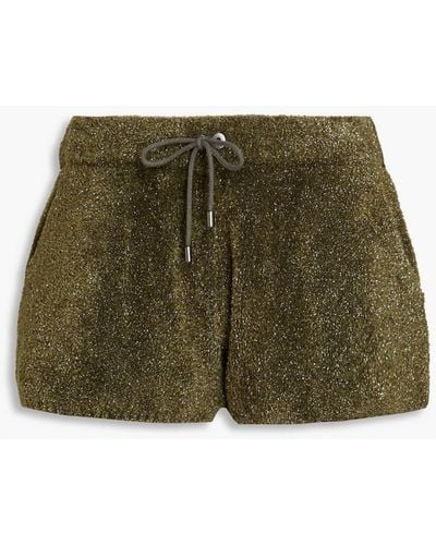 Brunello Cucinelli Metallic Knitted Shorts - Green