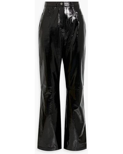 Muubaa Betty Patent-leather Wide-leg Pants - Black