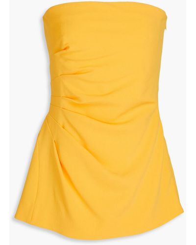 Proenza Schouler Strapless Draped Crepe Top - Yellow