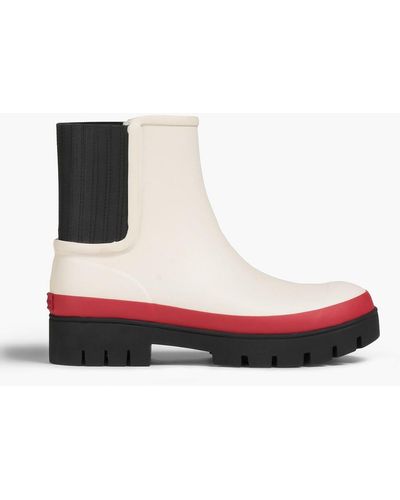 Tory Burch Hurricane ankle boots aus gummi in colour-block-optik - Weiß