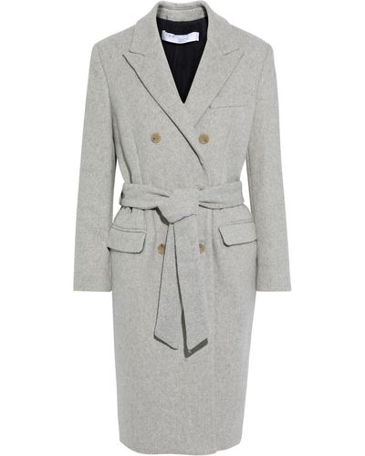 IRO Is Double-breasted Belted Wool-blend Felt Coat - Grey