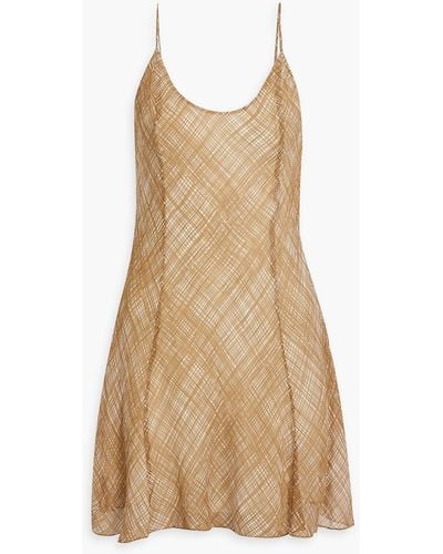 Rag & Bone Delilah bedrucktes slip dress in minilänge aus chiffon aus einer seidenmischung - Natur