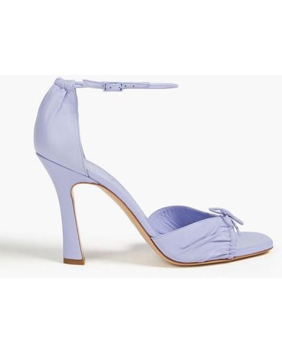 Emporio Armani Bow-detailed Leather Sandals - Blue