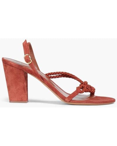 Le Monde Beryl Knotted Suede Sandals - Red