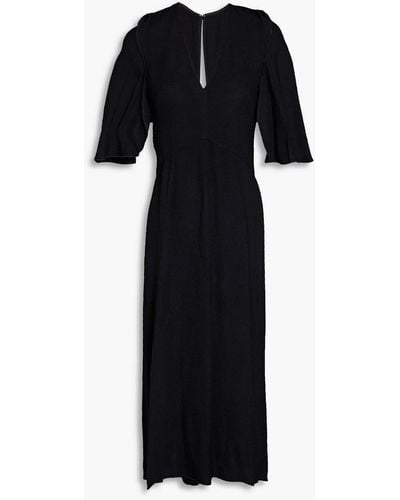 Victoria Beckham Cold-shoulder Cutout Crepe Midi Dress - Black