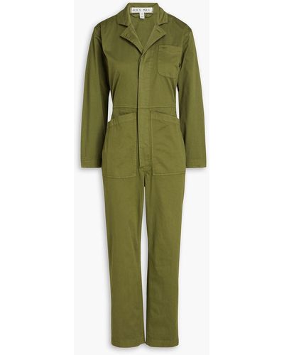 Alex Mill Standard Cropped Stretch-cotton Jumpsuit - Green