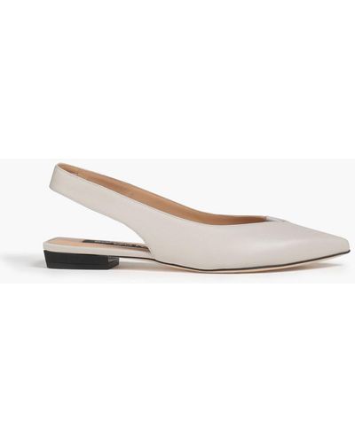 Sergio Rossi Seventy Leather Sling-back Point-toe Flats - Multicolor