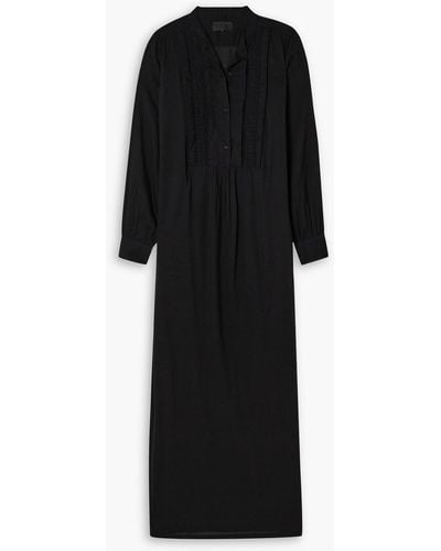 Nili Lotan Risette Corded Lace-trimmed Cotton-voile Maxi Dress - Black