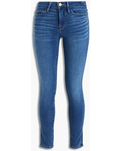 FRAME Tief sitzende skinny jeans - Blau