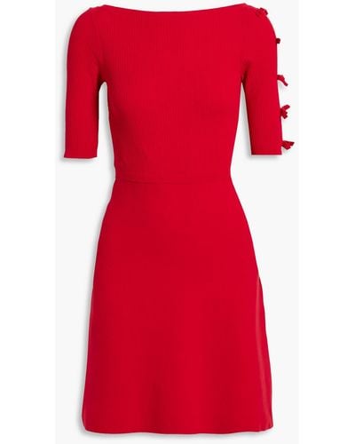 RED Valentino Bow-detailed Knitted Mini Dress - Red