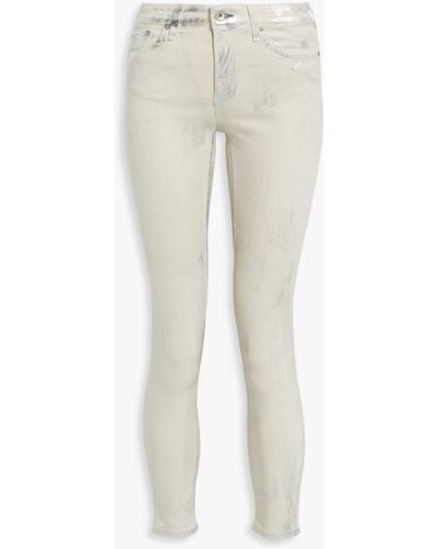 Rag & Bone Cate Metallic Coated Mid-rise Skinny Jeans - White