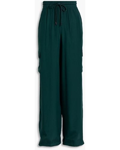 ATM Silk-satin Cargo Trousers - Green
