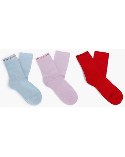 1017 ALYX 9SM Set Of Three Ribbed Cotton-blend Socks - Blue