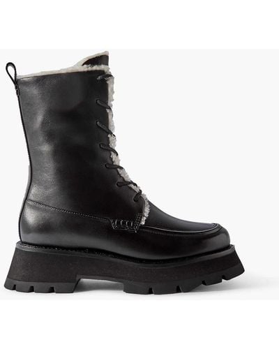 3.1 Phillip Lim Kate Shearling-lined Leather Combat Boots - Black