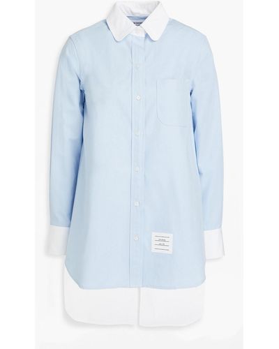 Thom Browne Zweifarbiges hemd aus baumwollpopeline - Blau