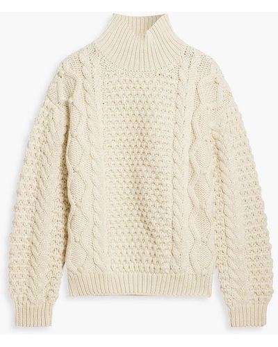 Nili Lotan Hawthorn Cable-knit Wool Turtleneck Sweater - White