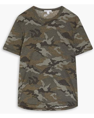 James Perse Camouflage-print Cotton-jersey T-shirt - Green