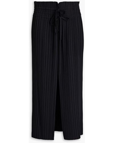 A.L.C. Stella Plissé-woven Midi Skirt - Black