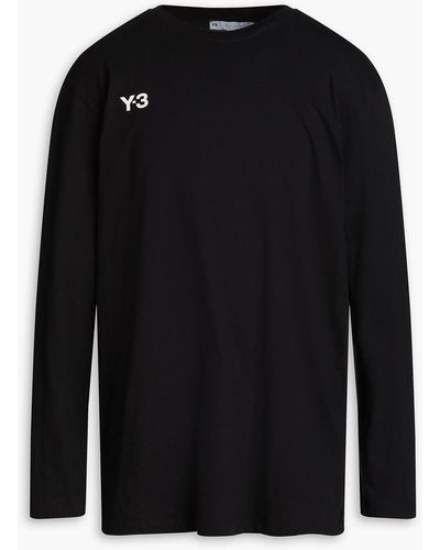 Y-3 Printed Cotton-jersey T-shirt - Black