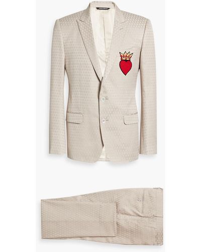 Dolce & Gabbana Appliquéd Jacquard Suit - White