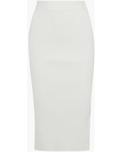Hervé Léger Ribbed-knit Midi Skirt - White