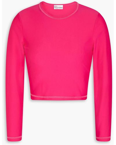 RED Valentino Cropped Stretch-jersey Top - Pink