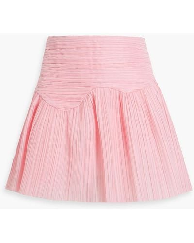 Aje. Laurier Wave Plissé-organza Mini Skirt - Pink