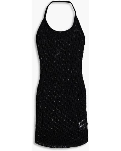1017 ALYX 9SM Crocheted Cotton-blend Halterneck Mini Dress - Black