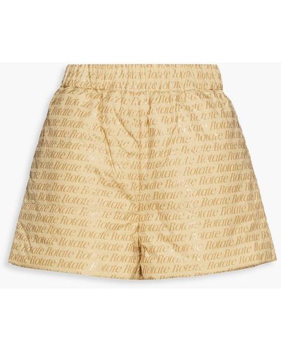 ROTATE BIRGER CHRISTENSEN Kensa Logo-print Quilted Recycled Shell Shorts - Natural